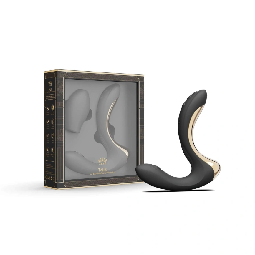 Вибратор-пульсатор с вакуумной насадкой Zalo – Talis G-Spot PulseWave Vibrator Obsidian Black фото 5