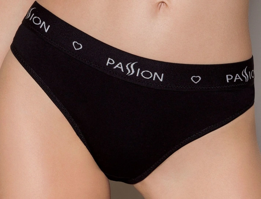 Трусики-слипы из хлопка с эластаном Passion PS004 PANTIES L, black фото 1