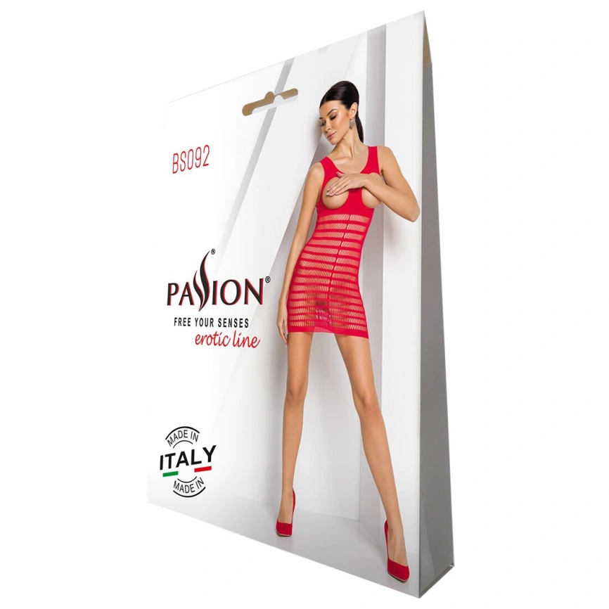 Бодистокинг-платье с открытой грудью Passion BS092 red фото 13