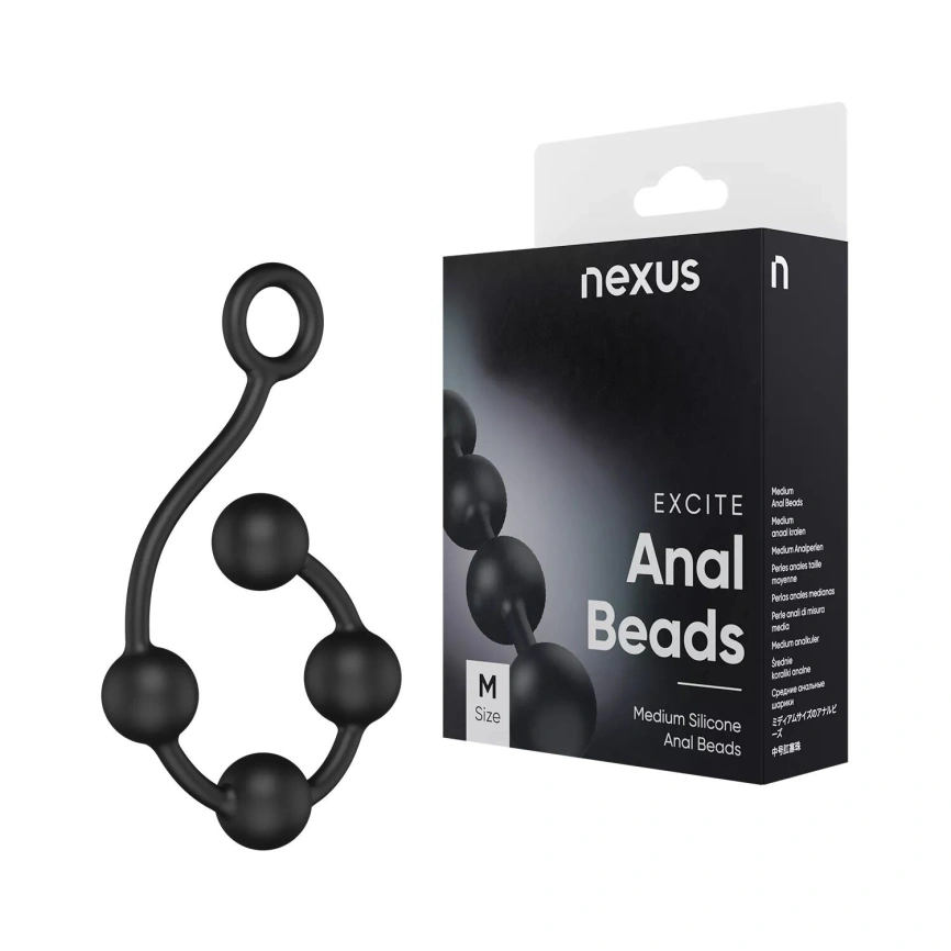 Анальные шарики Nexus Excite Medium Anal Beads, силикон, макс. диаметр 2,5 см фото 9