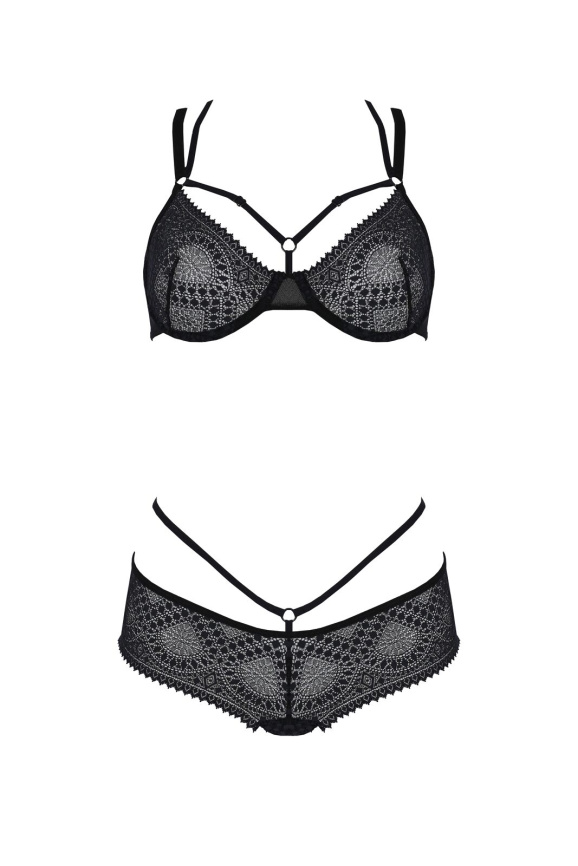 Комплект Passion DROSERA BIKINI black, XXL/XXXL, бюстгальтер і трусики-кюлоти фото 3