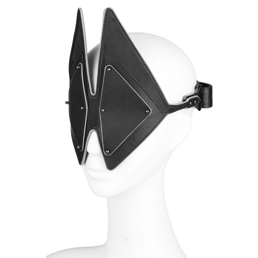 Маска на очі LOCKINK Vixen Blindfold, чорна, натуральна шкіра, регульований обсяг фото 4