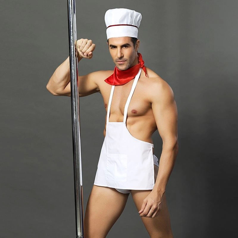 Мужской эротический костюм повара "Умелый Джек" One Size S/M: слипы, фартук, платок и колпак фото 3
