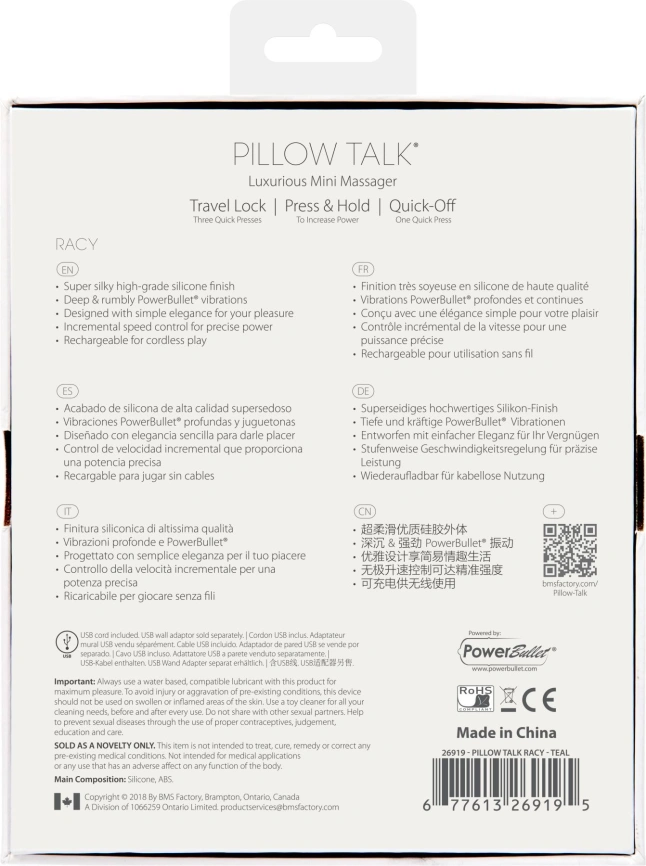 Роскошный вибратор Pillow Talk - Racy Teal с кристаллом Swarovski для точки G, подарочная упаковка фото 10