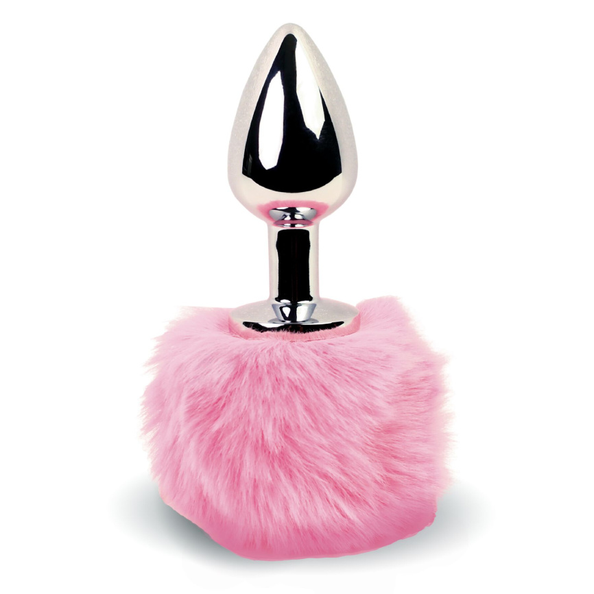 Анальна пробка FeelzToys - Bunny Tails Butt Plug Pink фото 1