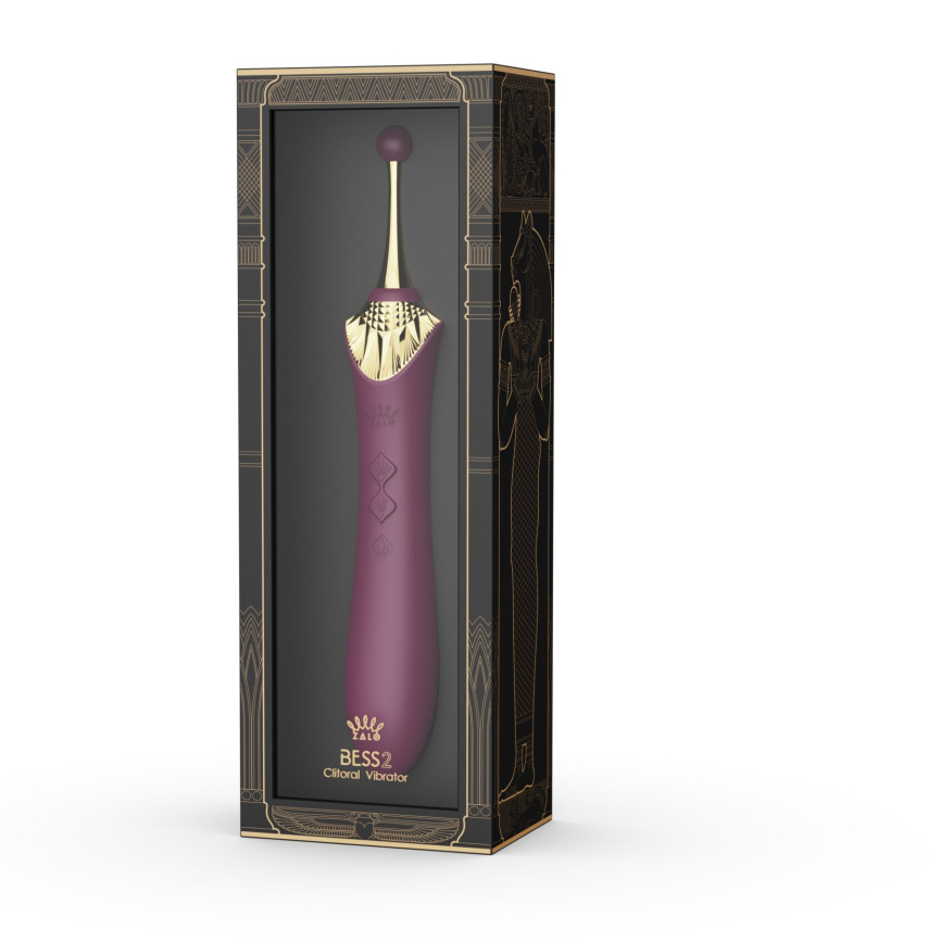 Мультифункціональний вібратор Zalo — Bess 2 Velvet Purple, 4 насадки, підігрів фото 11