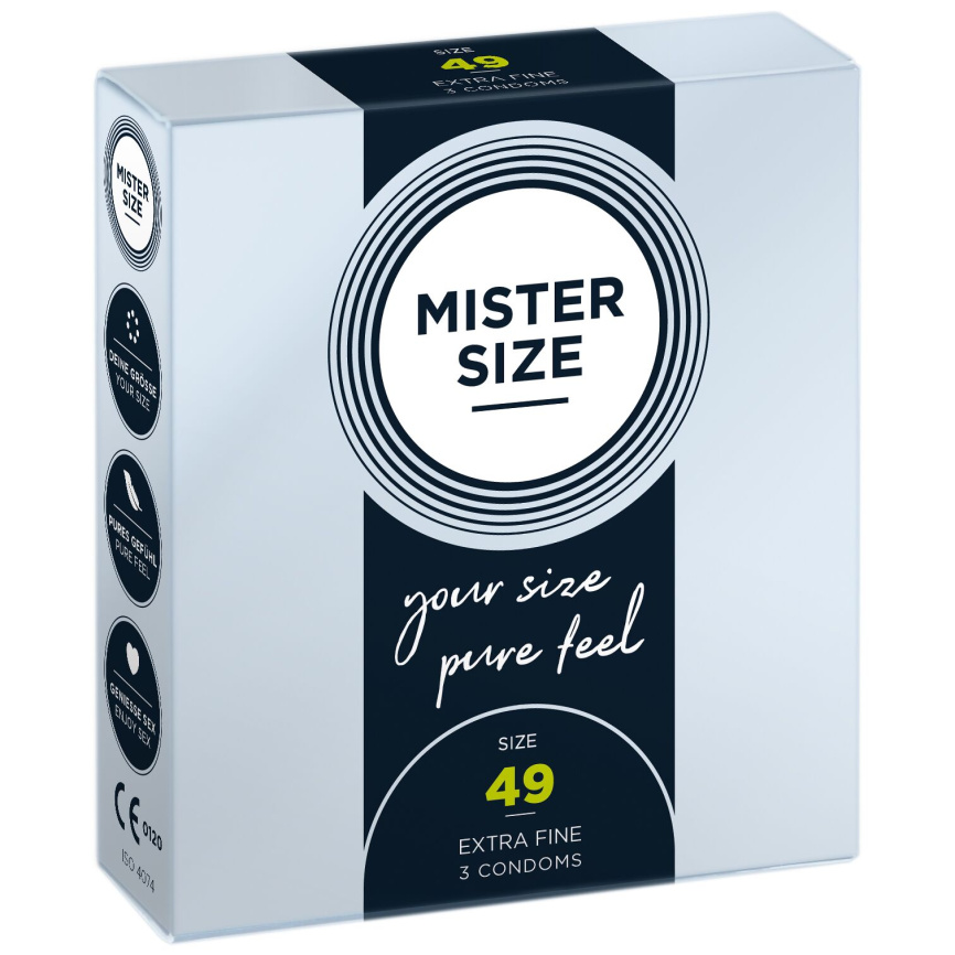 Презервативи Mister Size - pure feel - 49 (3 condoms), товщина 0,05 мм фото 1