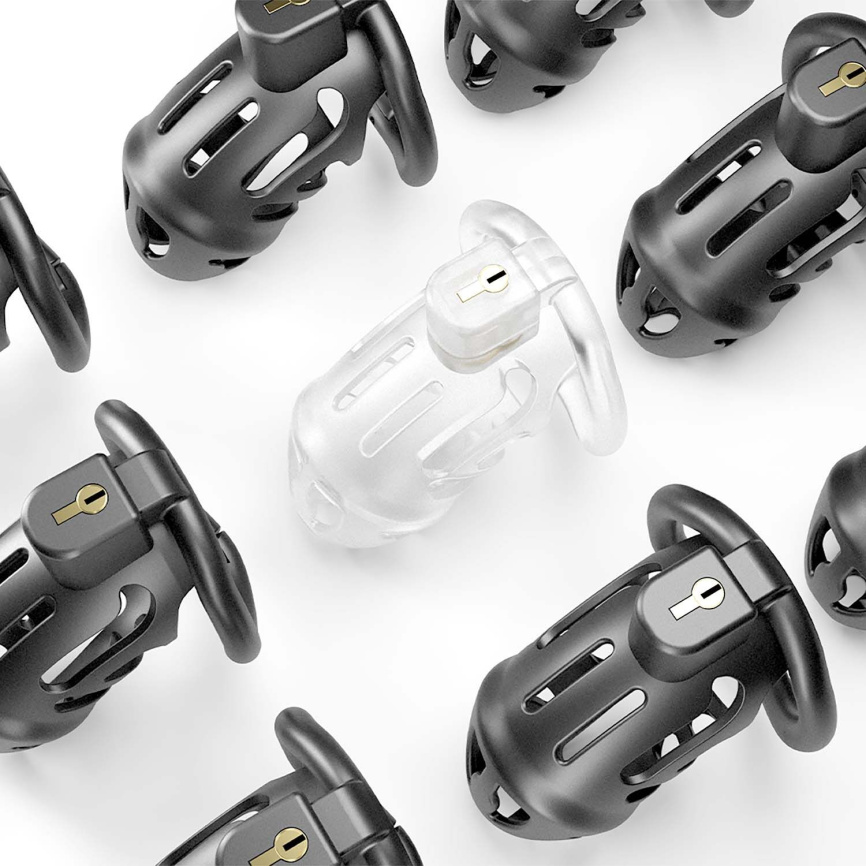 Клітка для пеніса LOCKINK SEVANDA Naja-Cobra Chastity Cage, чорна, 3 кільця різних розмірів фото 8