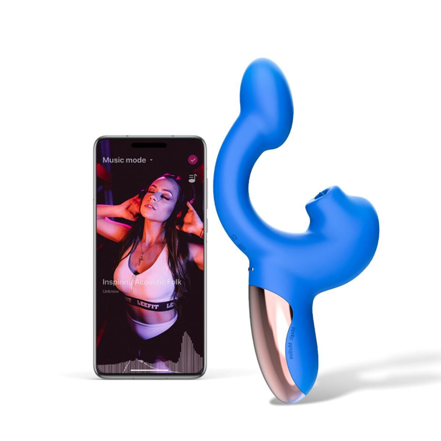 Смарт-вібратор Magic Motion Ponder Blue, подвійна стимуляція, віброяйце+язичок для клітора фото 3
