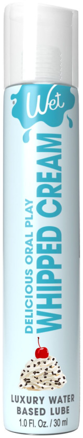 Лубрикант на водній основі Wet Oral Play Whipped Cream (30 мл), їстівний, без цукру фото 1