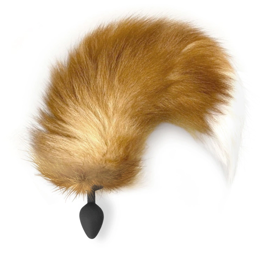 Силиконовая анальная пробка с хвостом из натурального меха Art of Sex size M  Red Fox fox фото 2