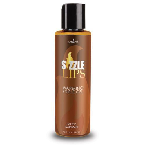 Зігрівальний масажний гель Sensuva Sizzle Lips Salted Caramel (125 мл), без цукру, їстівний фото 1