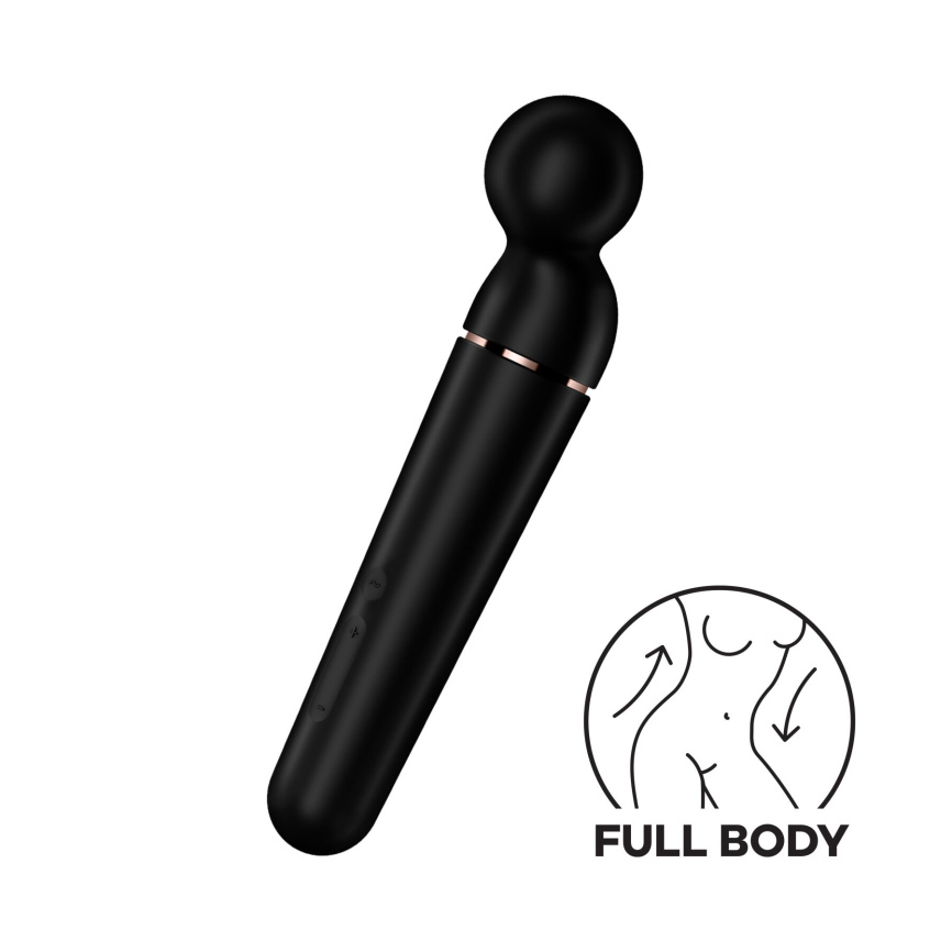 Вібромасажер Satisfyer Planet Wand-er Black/Rosegold, дуже потужний, бездротовий фото 1