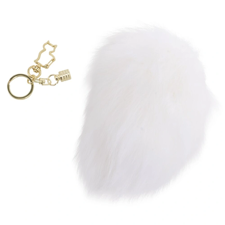 Металлическая анальная пробка — кроличий хвост LOCKINK SEVANDA White Bunny-Tail Anal Pear-shape Plug фото 2