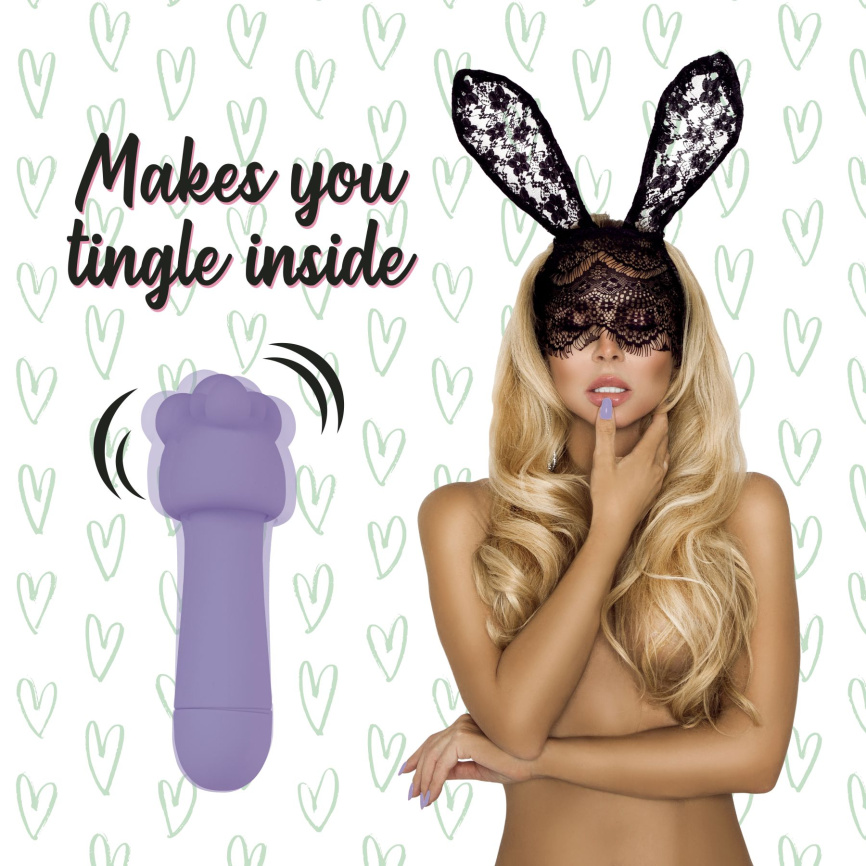 Мінівібратор FeelzToys Magic Bunny Purple з двома насадками фото 3