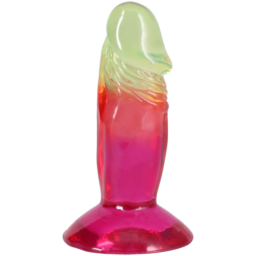 Дилдо Doc Johnson Crystal Jellies - 4.5 Inch Classic Dong - Rainbow фото 2