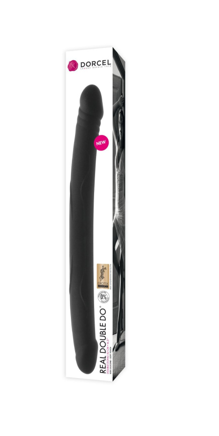 Фалоімітатор двосторонній Dorcel Real Double Do Black, діаметр 4 см, довжина 42 см фото 2