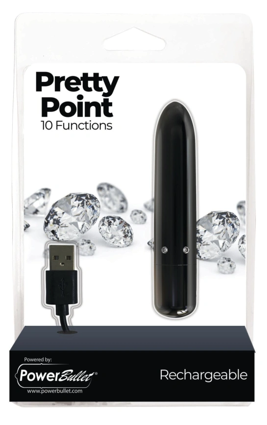 Вибропуля PowerBullet - Pretty Point Rechargeable Bullet Black фото 6
