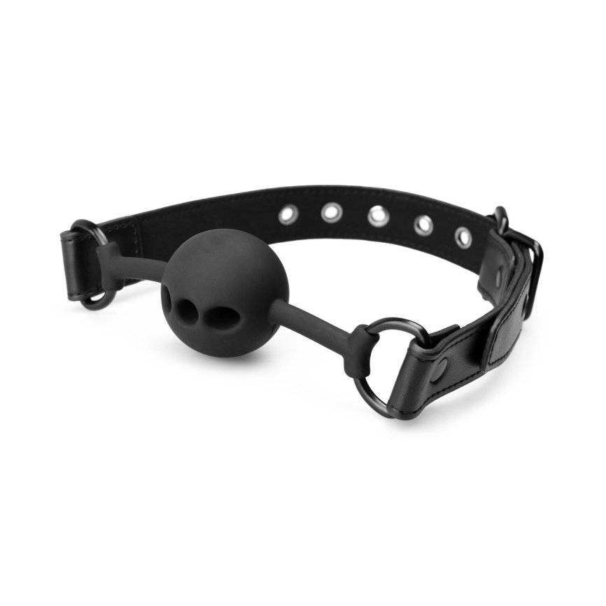 Повітропроникний кляп Bedroom Fantasies: Breathable Silicone Ball Gag, чорний фото 1