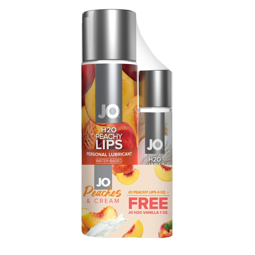 Комплект JO GWP — Peaches & Cream — Peachy Lips 120 мл & H2O Vanilla 30 мл фото 1