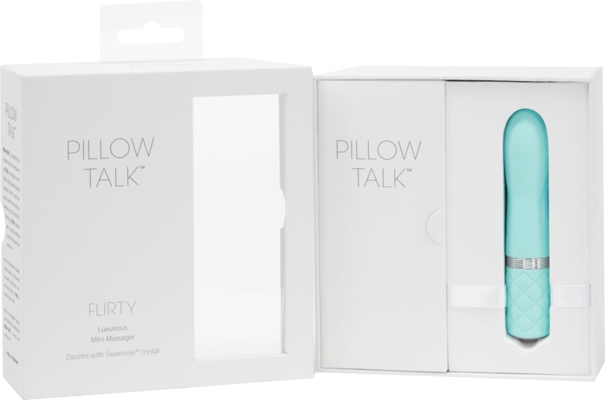 Розкішний вібратор PILLOW TALK - Flirty Teal з кристалом Swarovski, гнучка головка фото 10