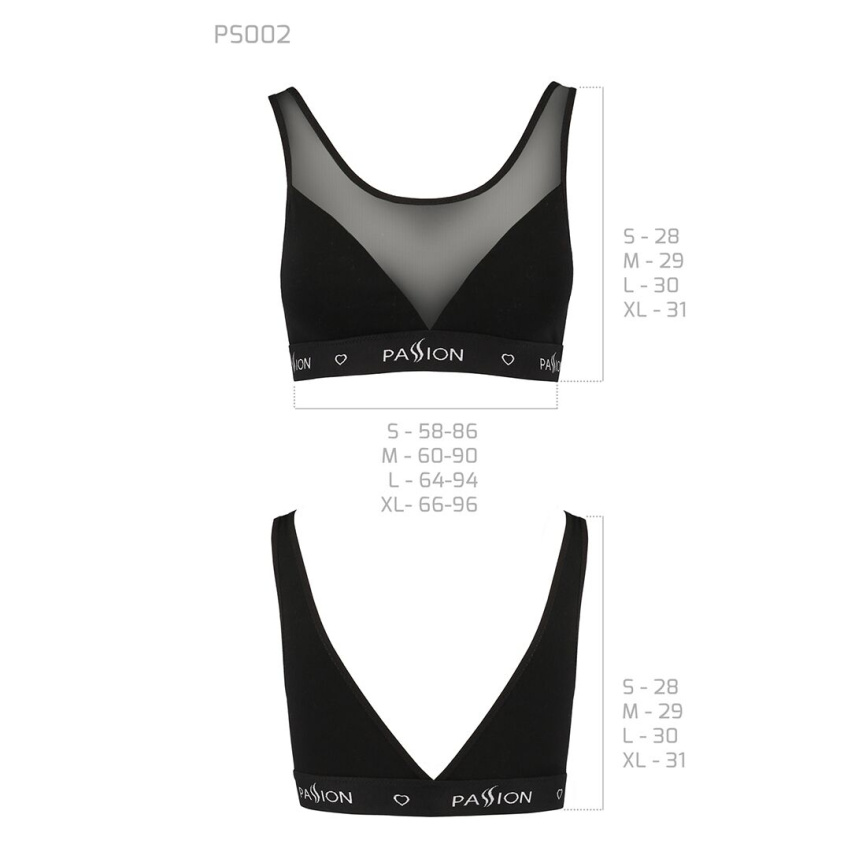 Топ з прозорою вставкою Passion PS002 TOP S, black фото 6