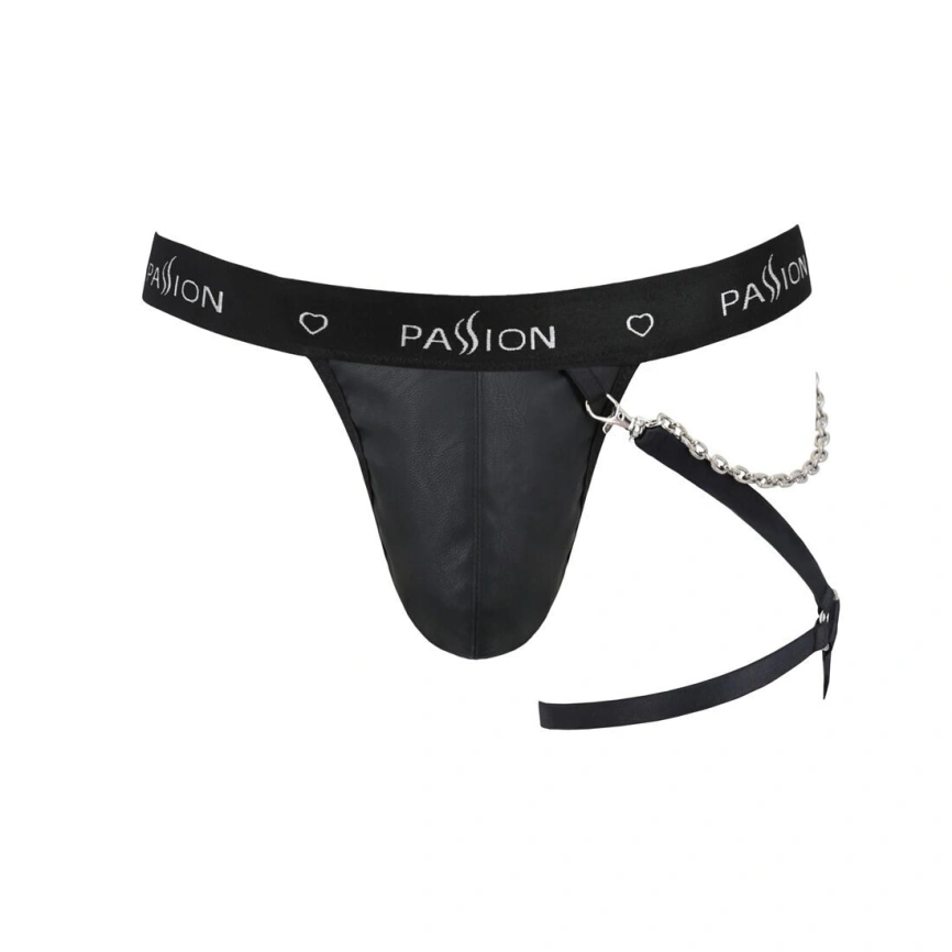 Мужские трусики танга с подвязкой Passion 058 THONG BILL L/XL Black фото 11