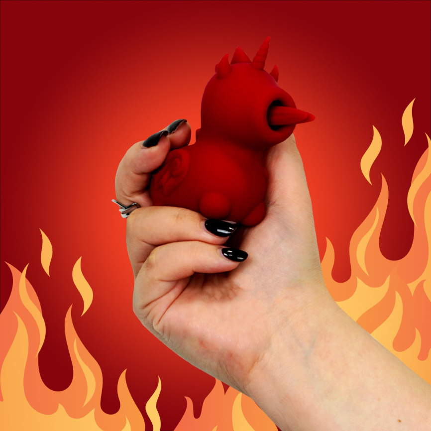 Вібратор-єдиноріжка Unihorn – Blaze Diablo, пестливий роздвоєний язичок фото 11
