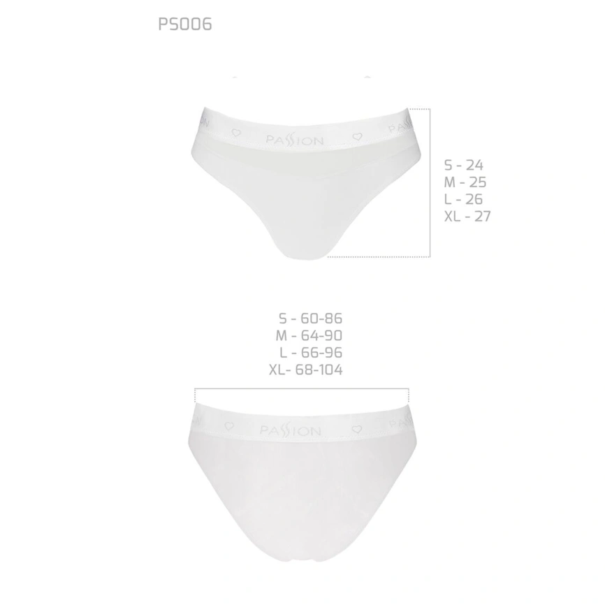 Трусики с прозрачной вставкой Passion PS006 PANTIES XL, white фото 10