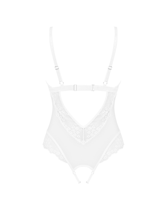 Еротичне напівпрозоре боді Obsessive Heavenlly crotchless teddy XS/S, з доступом фото 4