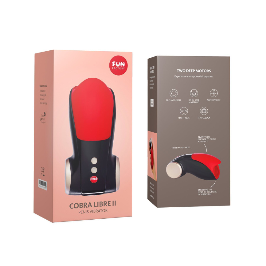 Мастурбатор для головки пеніса Fun Factory COBRA LIBRE II black/red (м'яте паковання!!!) фото 7