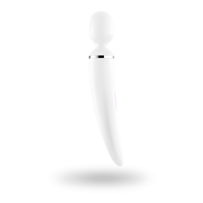 Вібромасажер Satisfyer Wand-er Woman (White/Chrome), водонепроникний, потужний, розмір XXL фото 3