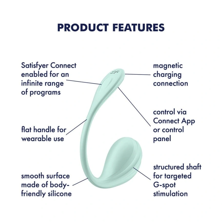Смарт-виброяйцо Satisfyer Smooth Petal Connect App Mint фото 7