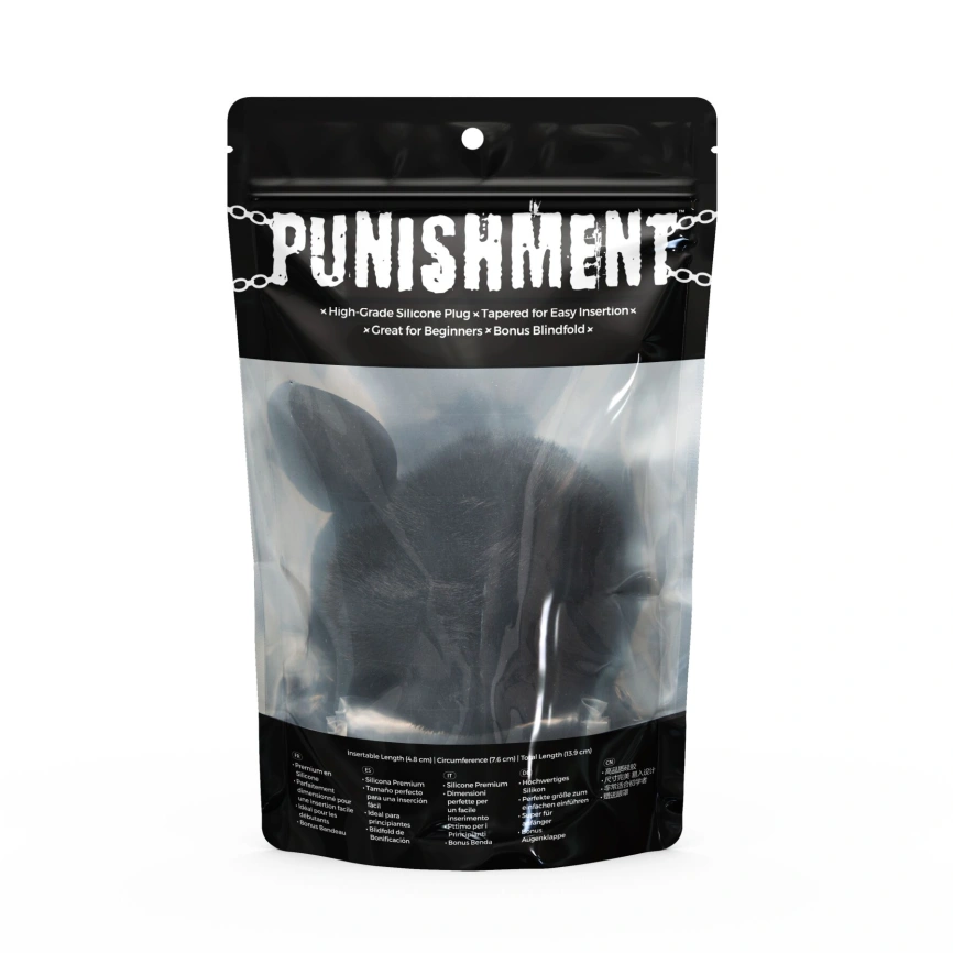 Анальная пробка с хвостом Punishment - Bunny Tail Silicone Anal Plug - Black фото 5