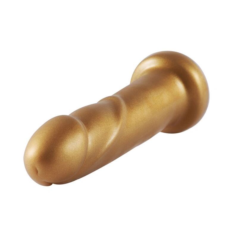 Золотой фаллоимитатор Hismith 6.8″ Golden Silicone Dildo, система KlicLok фото 4