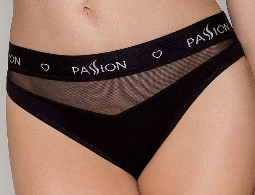 Трусики с прозрачной вставкой Passion PS006 PANTIES M, black фото 1
