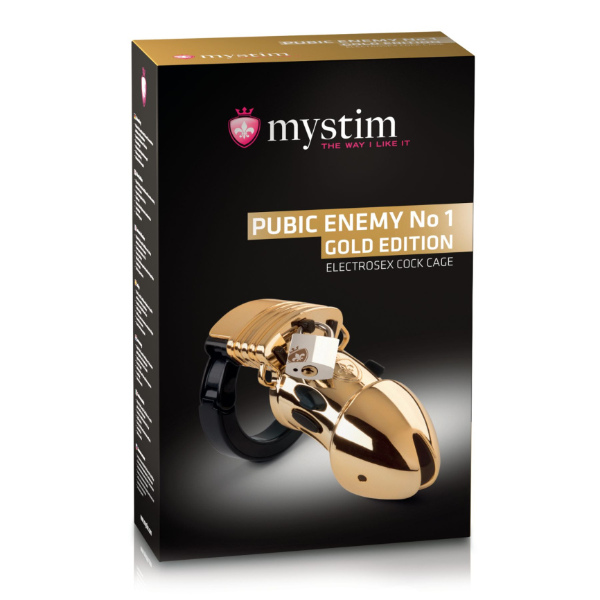 Клітка для члена з електростимуляцією Mystim Pubic Enemy No 1 - Gold Edition фото 4