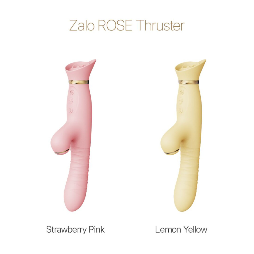 Пульсатор-вібратор із вакуумною стимуляцією клітора Zalo - ROSE Thruster Lemon Yellow фото 8