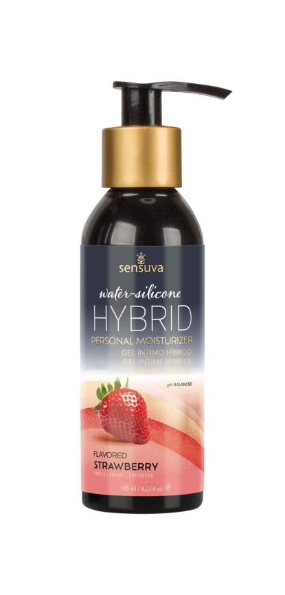Смазка водно-силиконовая Sensuva Hybrid Strawberry (125 мл) без сахара, можно для оральных ласк фото 2