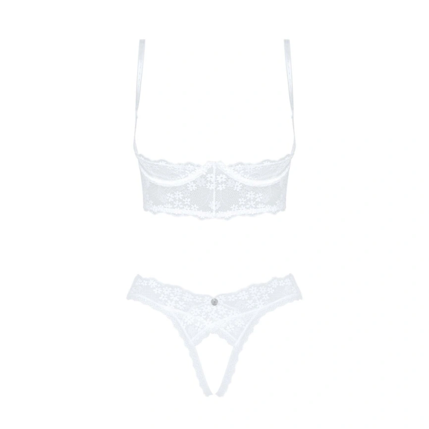 Эротический комплект Obsessive Heavenlly 2-pcs cupless set XL/2XL, открытая грудь, с доступом фото 8