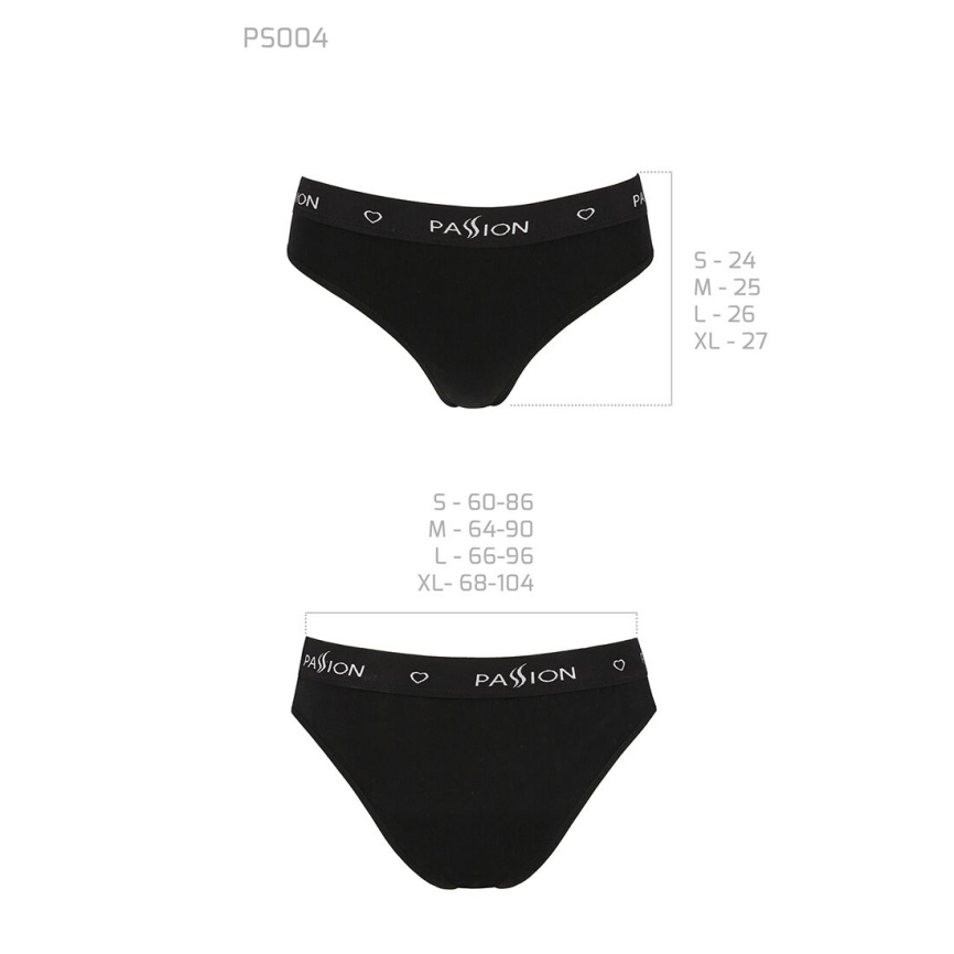 Трусики-сліпи з бавовни та еластаном Passion PS004 PANTIES XL, black фото 6