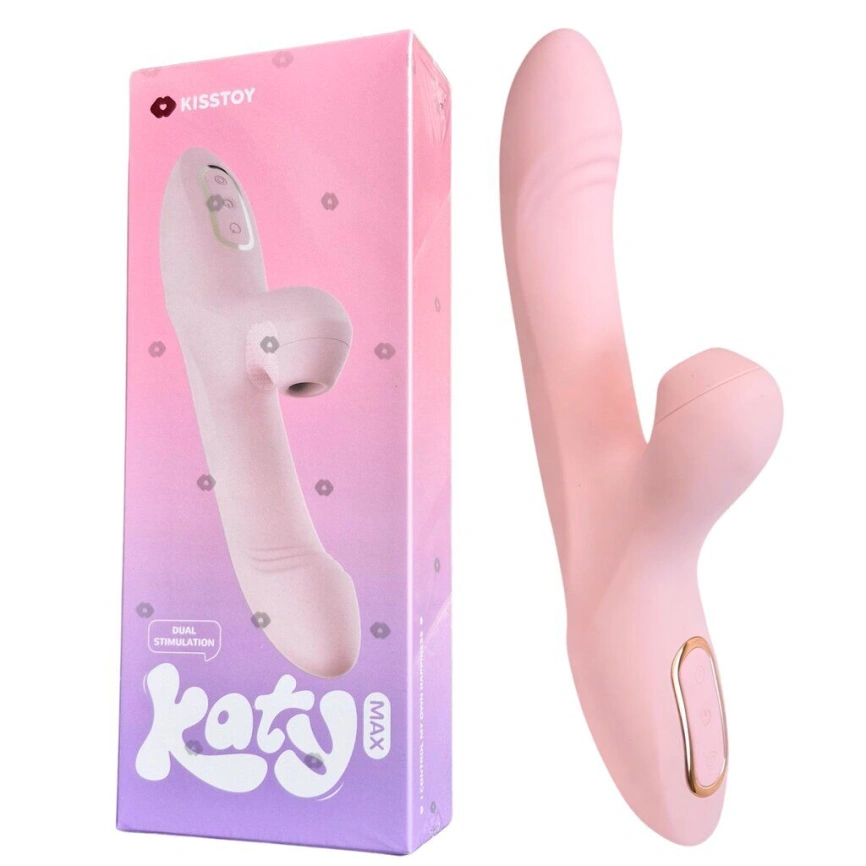 Вибратор-кролик с вращением ствола и вакуумной стимуляцией KISSTOY Katy Max фото 7