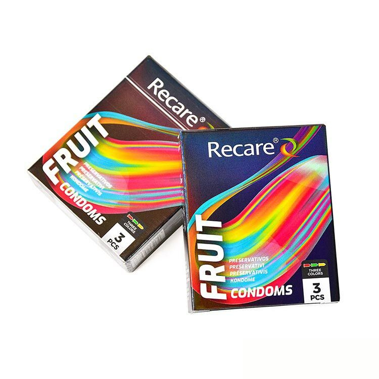 Презервативи Holographic Recare Fruit Flavour Condoms 3 шт, аромати: м'ята, банан, полуниця фото 4