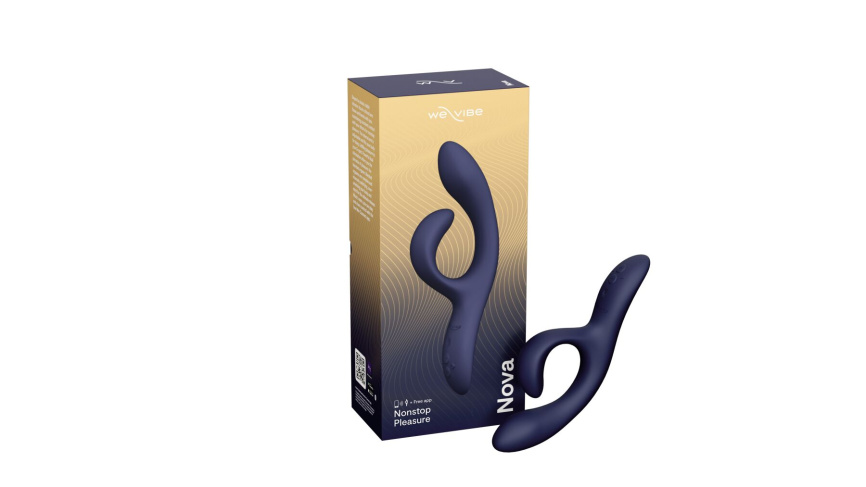 Смарт вібратор-кролик We-Vibe Nova Midnight Blue, ергономічний, регульований кут нахилу стовбура фото 8