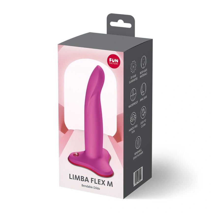 Фаллоимитатор Fun Factory LIMBA FLEX M Magenta, гибкий, с эффектом памяти, подходит для точки G фото 6