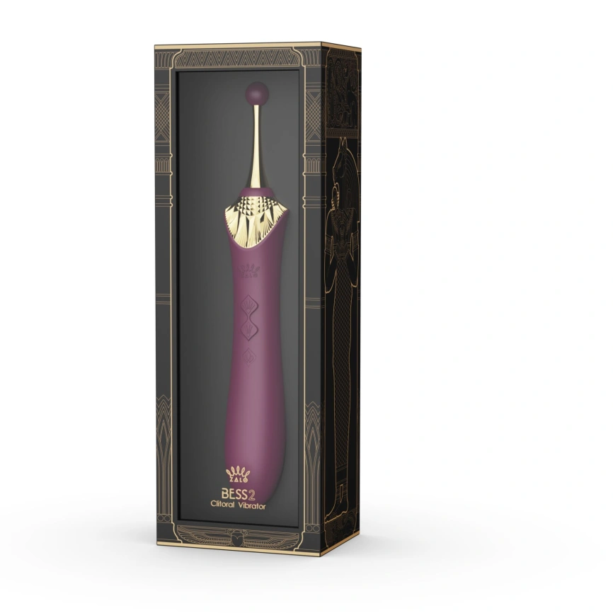 Мультифункциональный вибратор Zalo — Bess 2 Velvet Purple, 4 насадки, подогрев фото 11