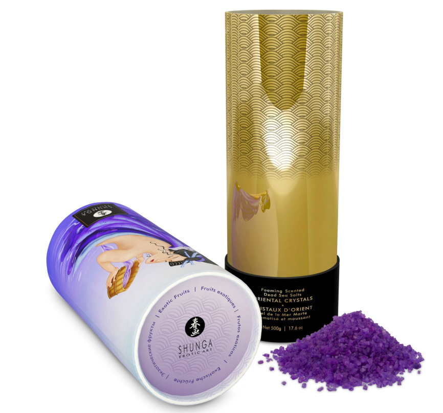 Пінлива сіль для ванни Shunga Dead Sea salt Oriental Crystals — Exotic Fruits (500 г) фото 4