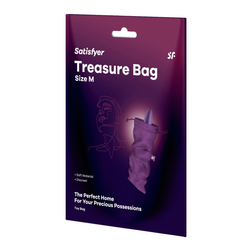 Мішечок для секс-іграшок Satisfyer Treasure Bag M, фіолетовий, на шнурку фото 3