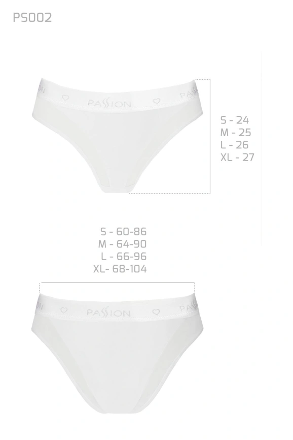 Трусики с прозрачной вставкой Passion PS002 PANTIES XL, white фото 3
