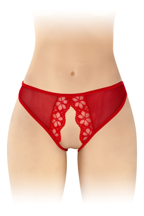 Трусики з відкритим доступом Fashion Secret Ambre Red, сітка фото 1